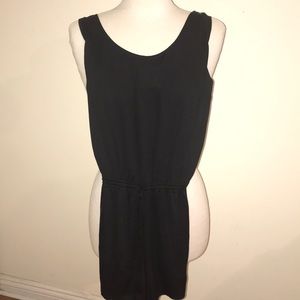 L’Academie The Sleeveless Romper Black silk NWT